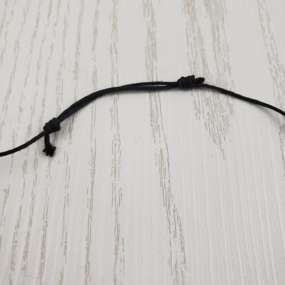 Brown Glass Silver Tone Bead Station Cord Necklace - Picture 4 of 5